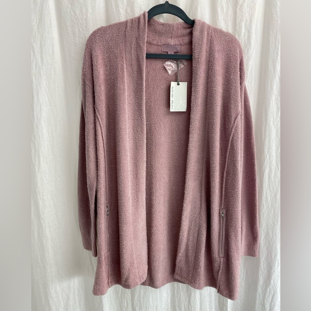 Barefoot Dreams Cozychic Lite Open Front Jacket - Morning Haze color - Size M